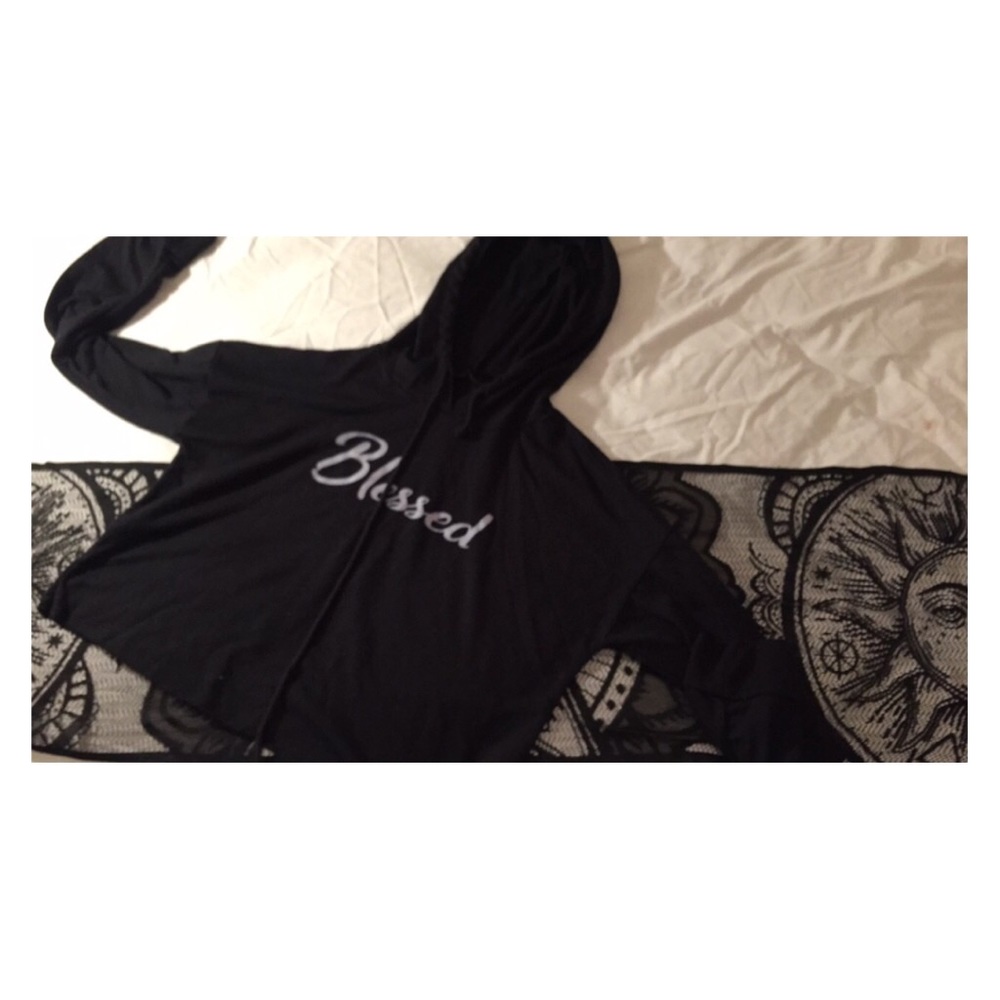 Black “blessed” hoodie